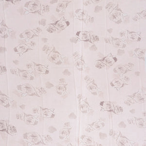 Cream Georgette Silk Saree Printed With Floral Motifs