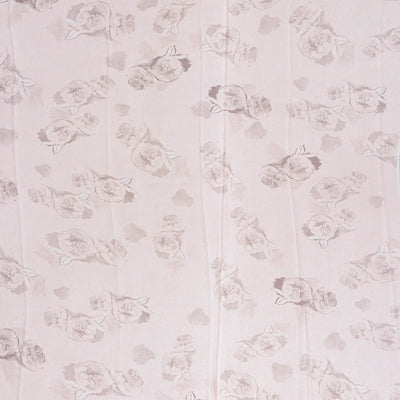 Cream Georgette Silk Saree Printed With Floral Motifs