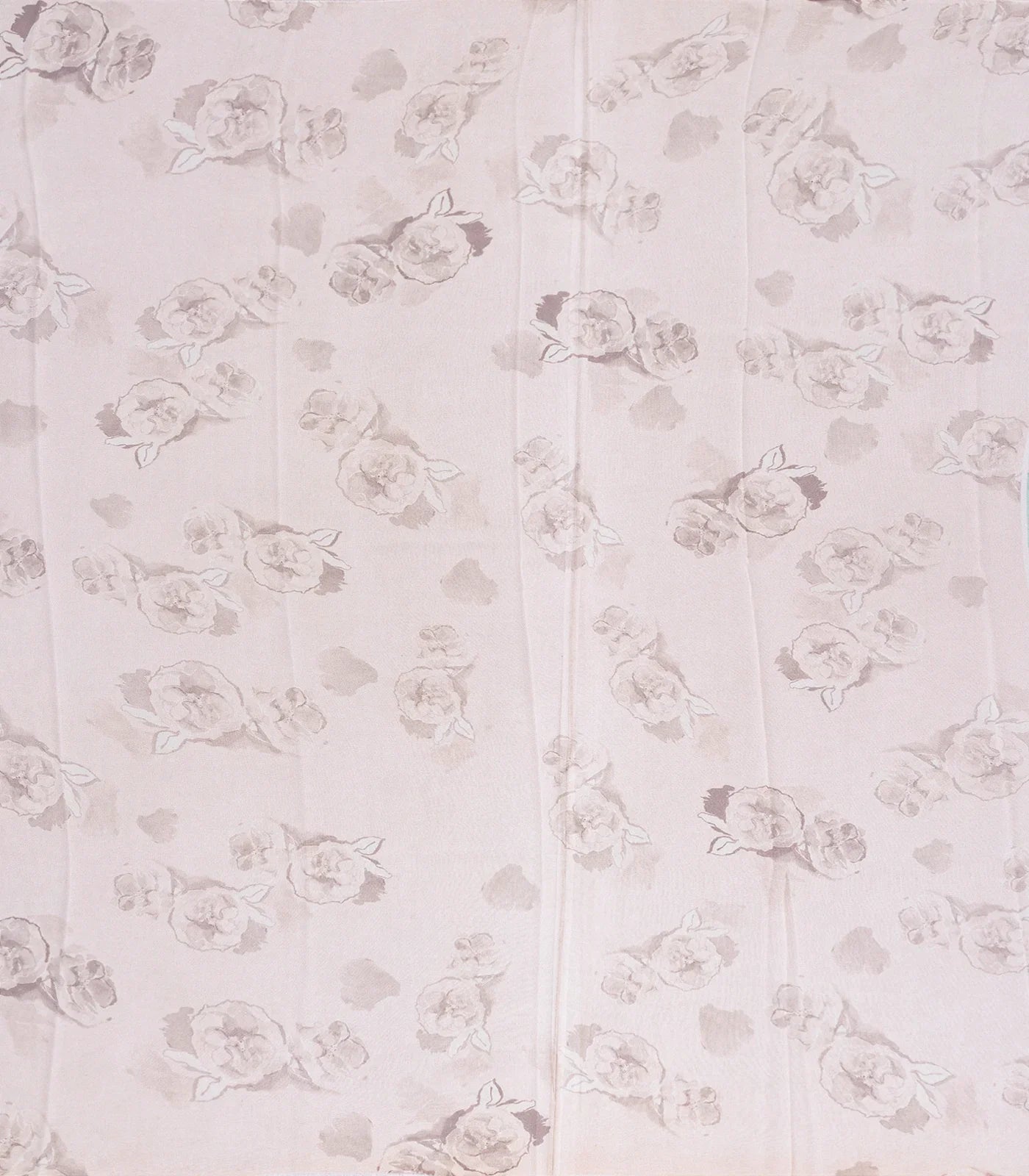 Cream Georgette Silk Saree Printed With Floral Motifs