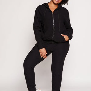 Plus Size Geometric Embossed Joggers