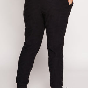 Plus Size Geometric Embossed Joggers