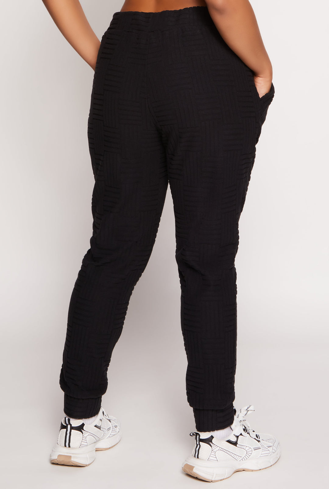 Plus Size Geometric Embossed Joggers