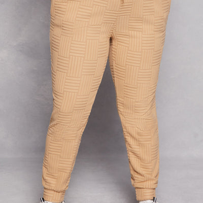 Plus Size Geometric Embossed Joggers