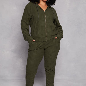 Plus Size Geometric Embossed Joggers