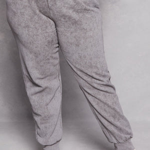 Plus Size Acid Wash Drawstring Joggers