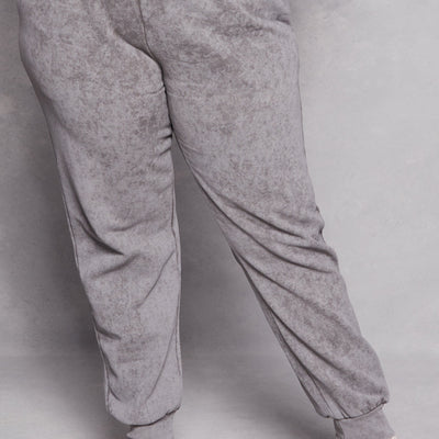 Plus Size Acid Wash Drawstring Joggers