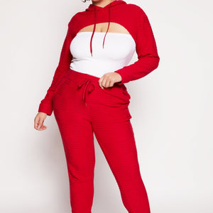 Plus Size Geometric Patterned Shrug Sweatshirt