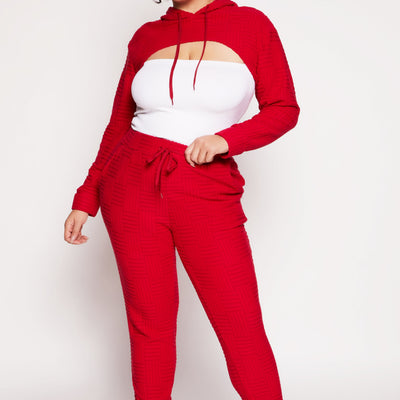 Plus Size Geometric Patterned Shrug Sweatshirt