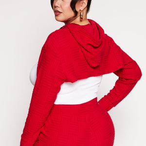 Plus Size Geometric Patterned Shrug Sweatshirt