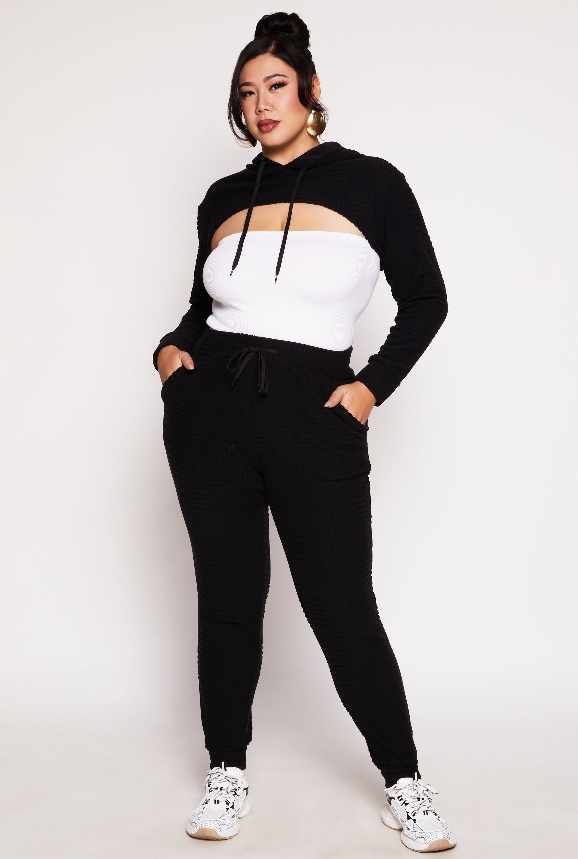 Plus Size Geometric Patterned Joggers