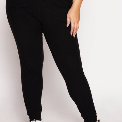 Plus Size Geometric Patterned Joggers
