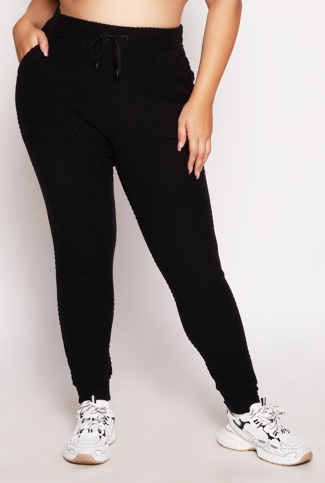 Plus Size Geometric Patterned Joggers