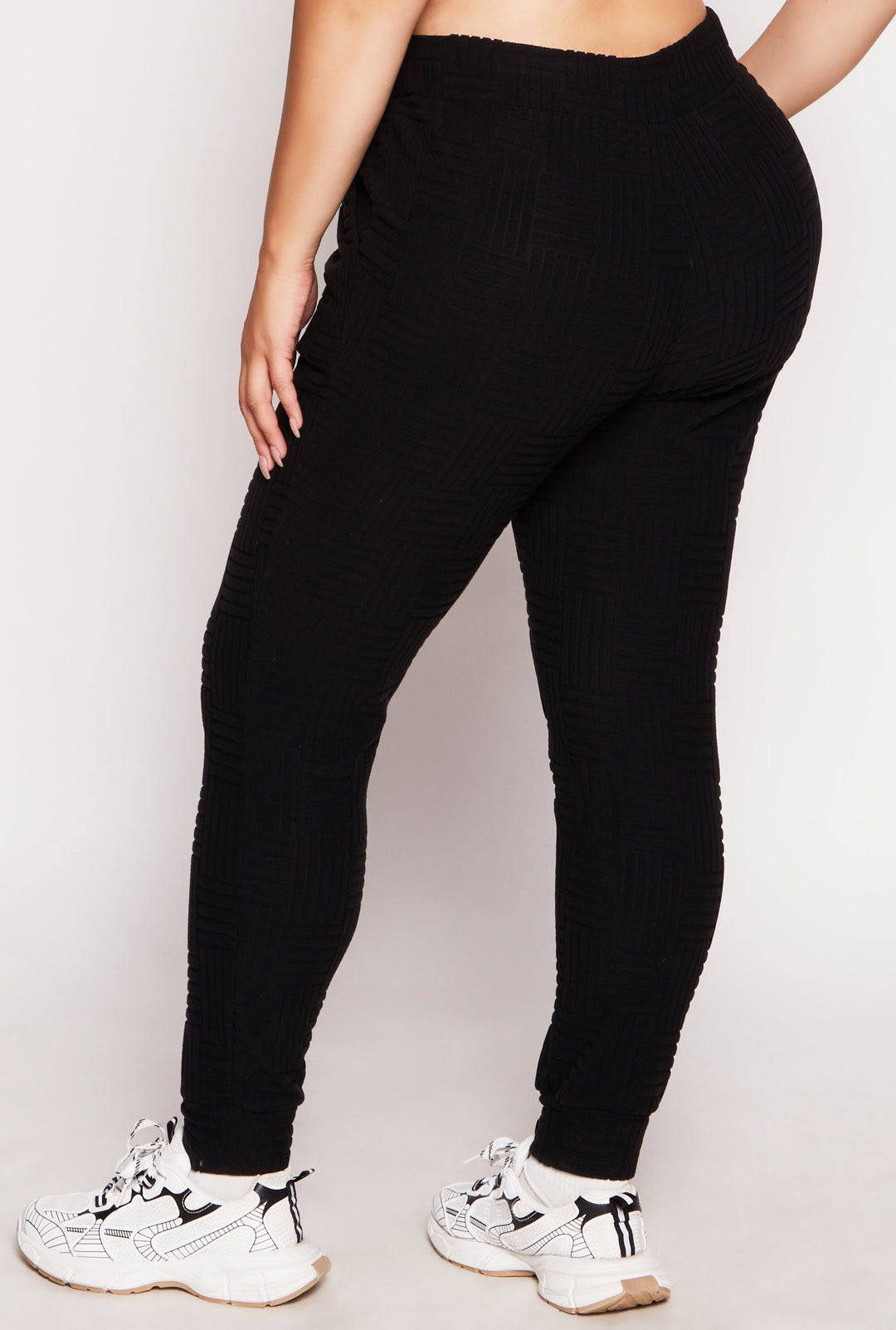 Plus Size Geometric Patterned Joggers