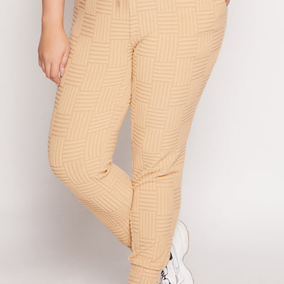Plus Size Geometric Patterned Joggers