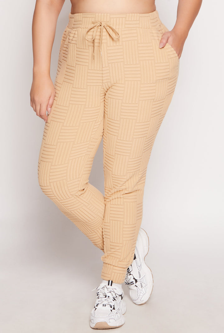 Plus Size Geometric Patterned Joggers