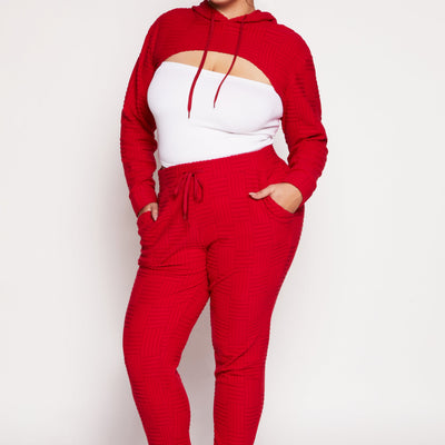 Plus Size Geometric Patterned Joggers