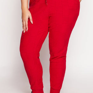 Plus Size Geometric Patterned Joggers