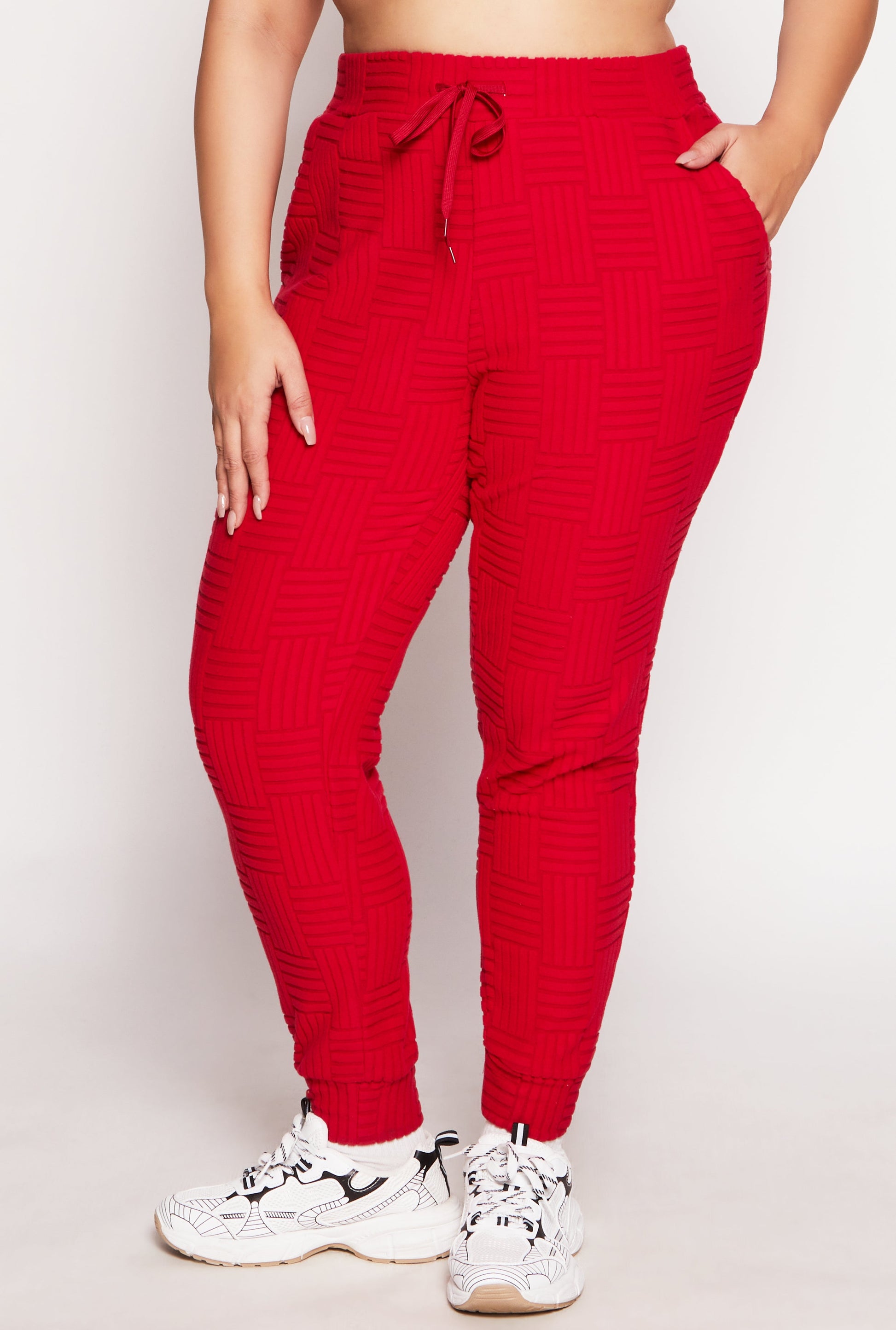 Plus Size Geometric Patterned Joggers
