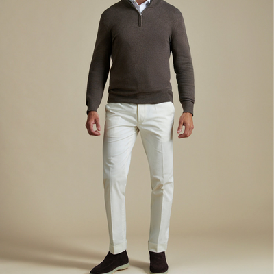 Peckham Rye Stretch Egret Cotton Trouser