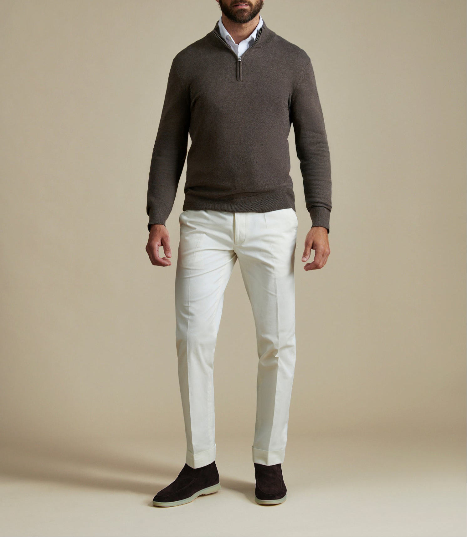 Peckham Rye Stretch Egret Cotton Trouser