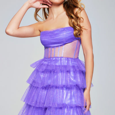 Tulle Short Strapless A-line Dress by Jovani 39666