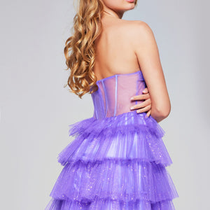 Tulle Short Strapless A-line Dress by Jovani 39666
