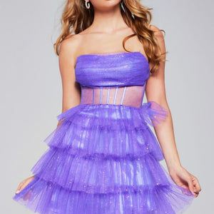 Jovani 39666 Homecoming Short Sequin Corset Cocktail Dress