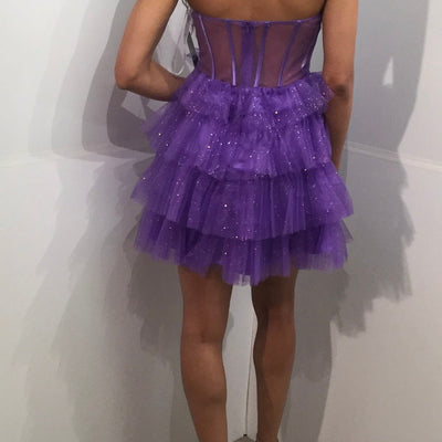 Tulle Short Strapless A-line Dress by Jovani 39666