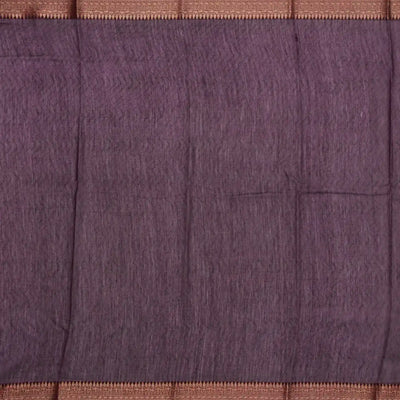 Burgundy Woven Chanderi Cotton Saree With Printed Floral Motifs