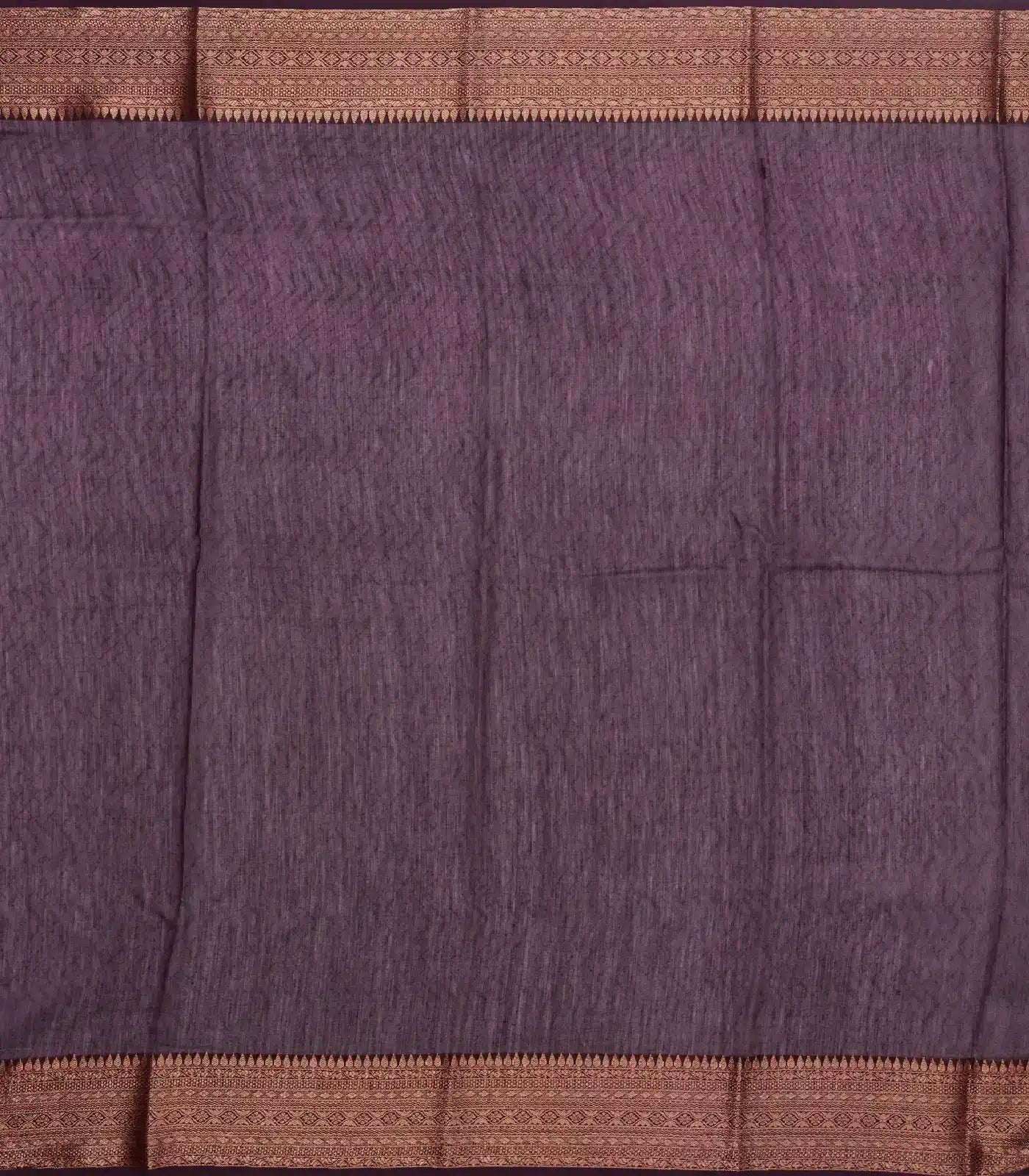 Burgundy Woven Chanderi Cotton Saree With Printed Floral Motifs