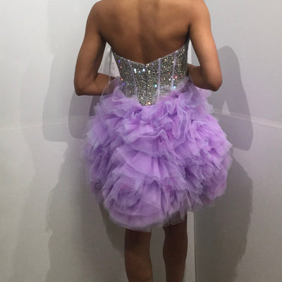 Short Strapless A-line Ruffled Dress by Jovani 39748