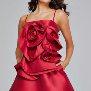 Jovani 39750 Short A Line Ruffle Cocktail Dress