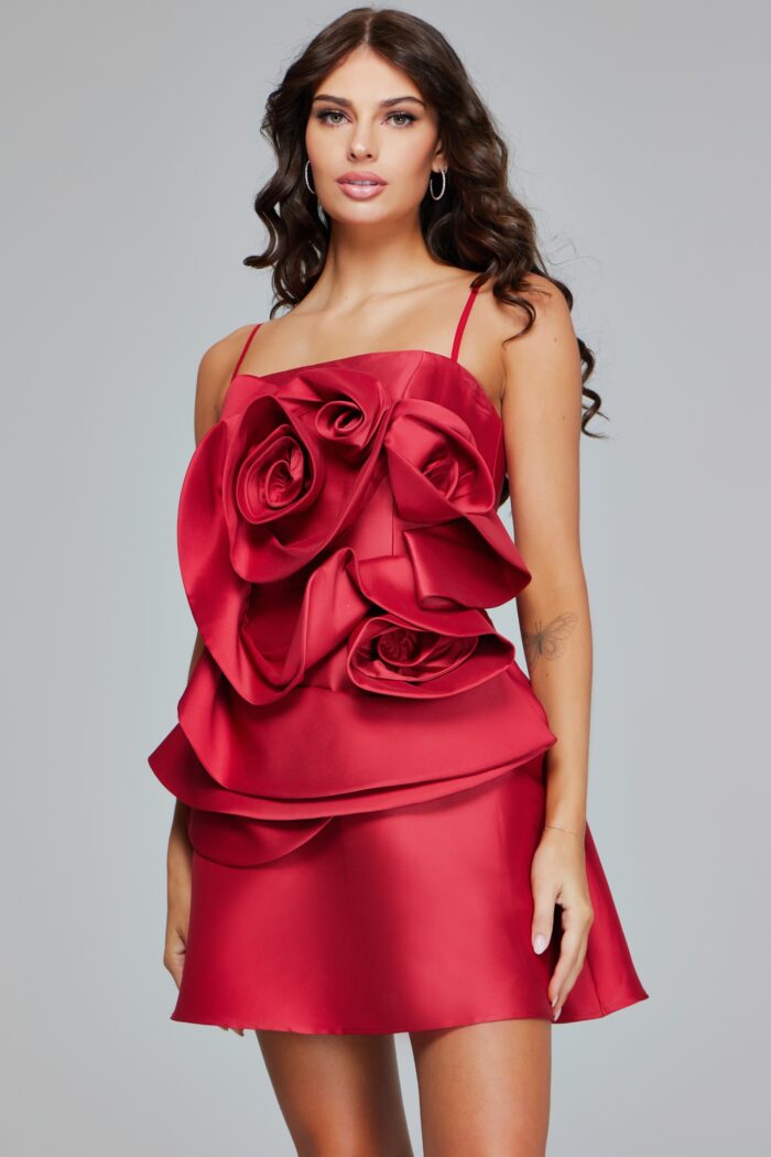 Jovani 39750 Short A Line Ruffle Cocktail Dress