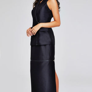 Jovani 39801 Tea Length Fit High Slit Detail Formal Dress