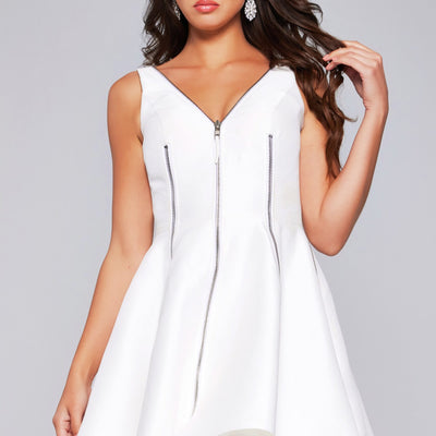 Satin Short Sleeveless A-line Dress by Jovani 39821