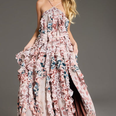 Jovani 39822 Long Ruffle Formal Prom Dress