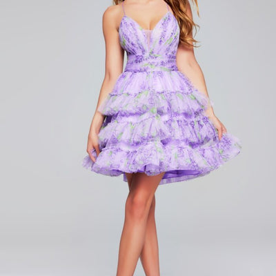 Jovani 39880 A Line Short Printed Cocktail Dress