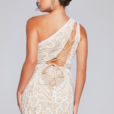Short One Shoulder Slit Dress by Jovani 39896