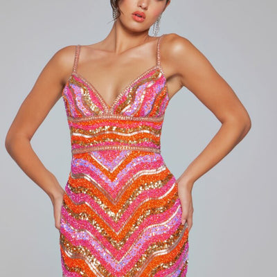 Jovani 39903 Fitted Short Homecoming Beaded Cocktail Dress