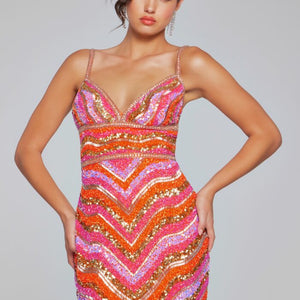 Jovani 39903 Fitted Short Homecoming Beaded Cocktail Dress