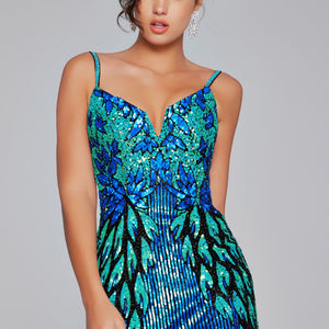 Embellished Short Sleeveless Dress by Jovani 39907