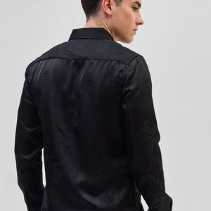Black Self-Design Shirt