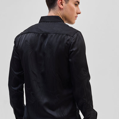 Black Self-Design Shirt