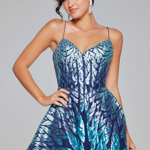 Sequin Short Sleeveless A-line Dress by Jovani 39928