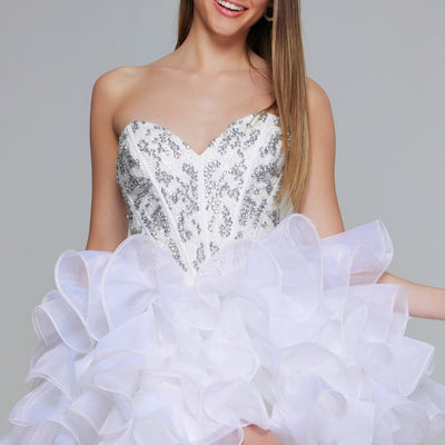 Tulle Short Strapless A-line Dress by Jovani 39932