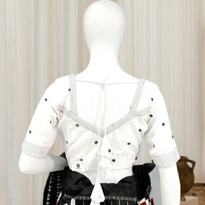 White Star Motif Odisha Ikat Sambalpuri Cotton Blouse