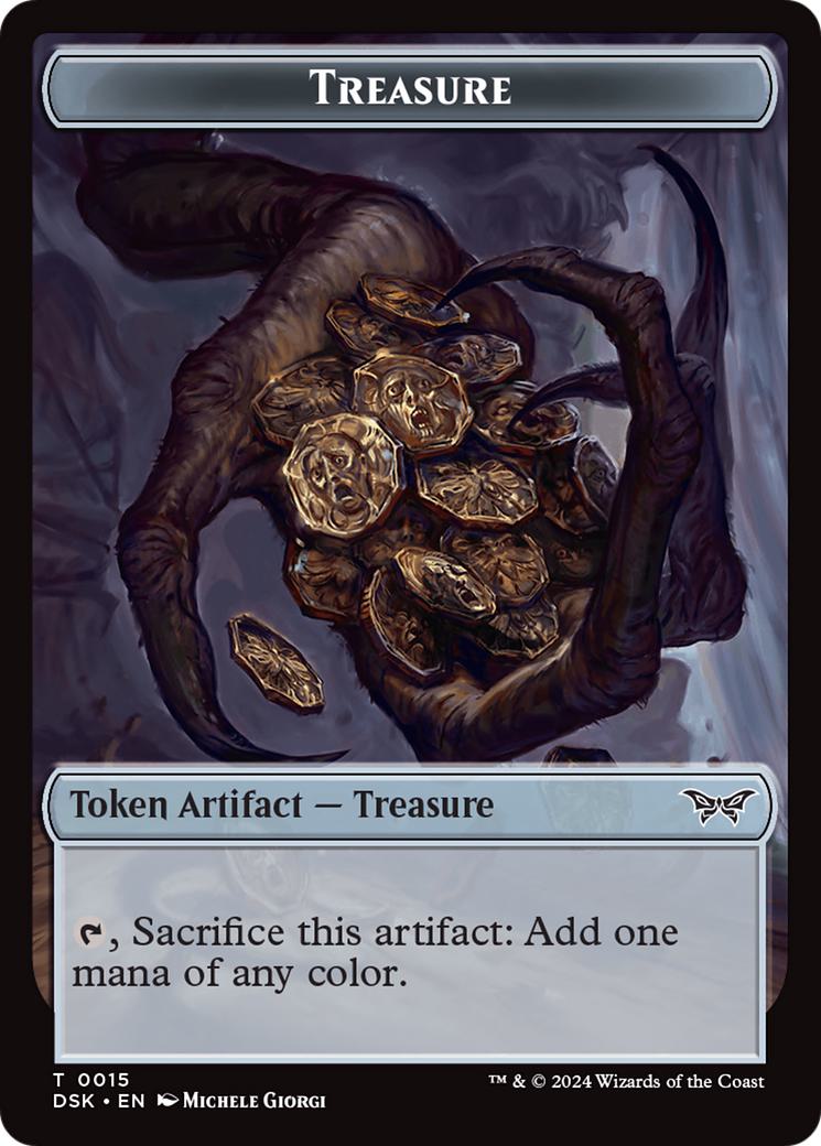 Angel Token (02) // Treasure Token (15) [Duskmourn: House of Horror: Commander: Tokens] [Non-Foil]