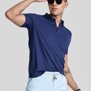 Dark Blue Stitchless Polo T-Shirt