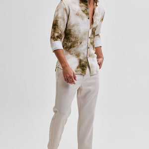 Cream Textured Abstract Shirt
