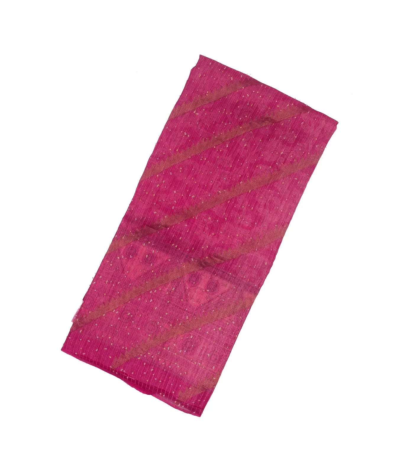 Pink Handwoven Organza & Linen Partly Saree